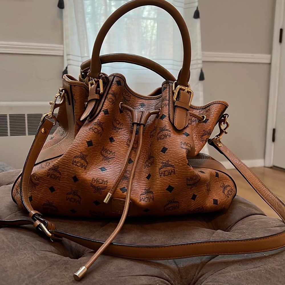Authentic MCM Drawstring Shoulder Bag